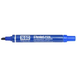 Pentel N 60 permanent marker Chisel tip Blue 12 pc(s)