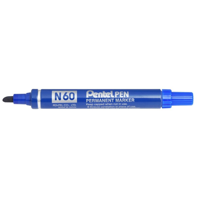 Pentel N 60 permanent marker Chisel tip Blue 12 pc(s)