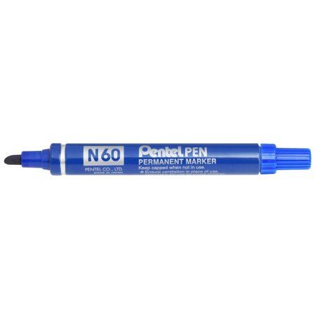 Pentel Marqueur permanent N60, pointe biseautée, bleu