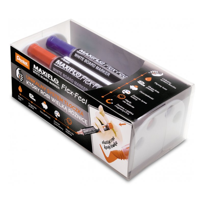 Pentel Marqueur pour tableau blanc MAXIFLO Flex-Feel, bleu