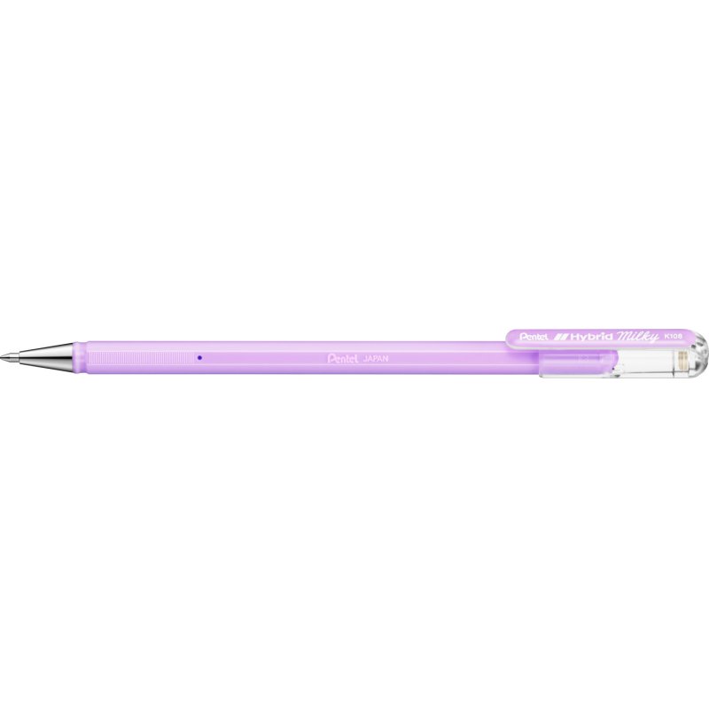 Pentel Stylo roller à encre gel Hybrid Milky, violet pastel
