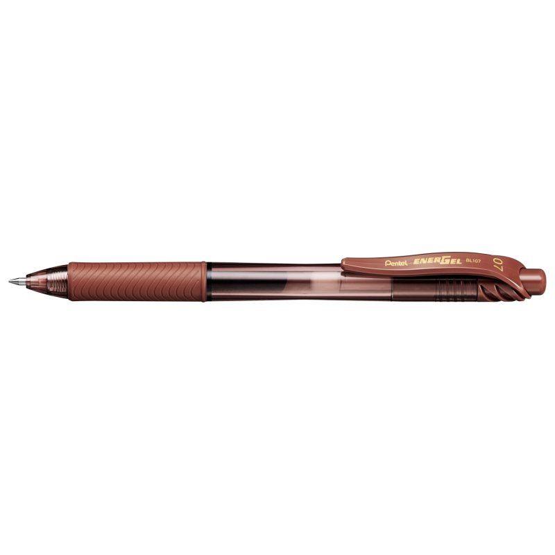 Pentel EnerGel X Stylo à bille retractable avec clip Marron