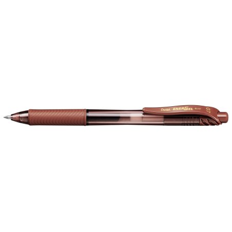 Pentel EnerGel X Stylo à bille retractable avec clip Marron