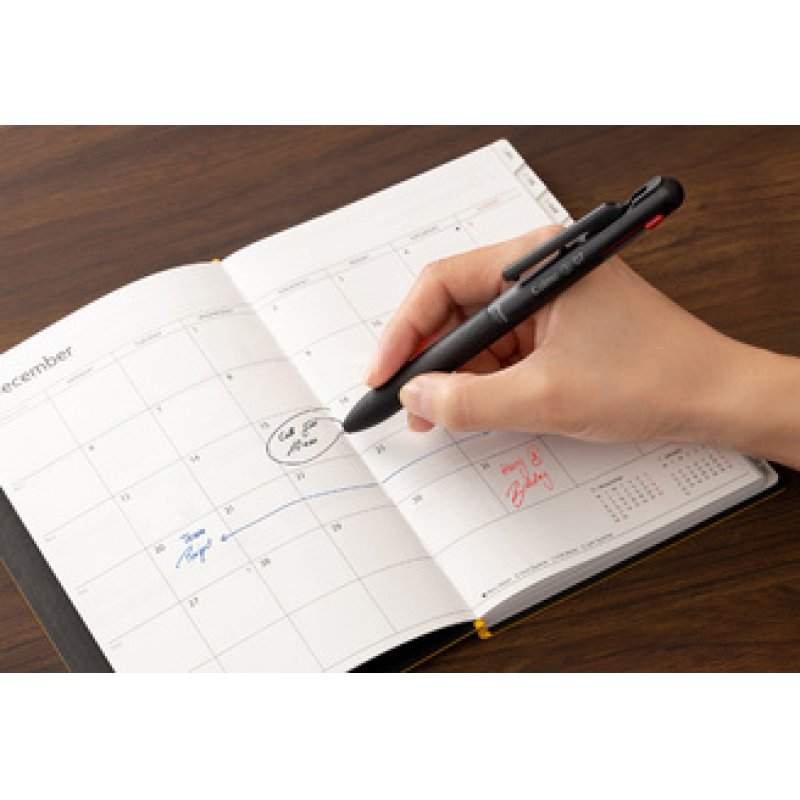 Pentel Stylo à bille rétractable multicolore Calme-3, noir