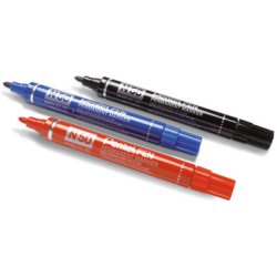 Pentel Marqueur permanent N50, pointe ogive, étui de 4