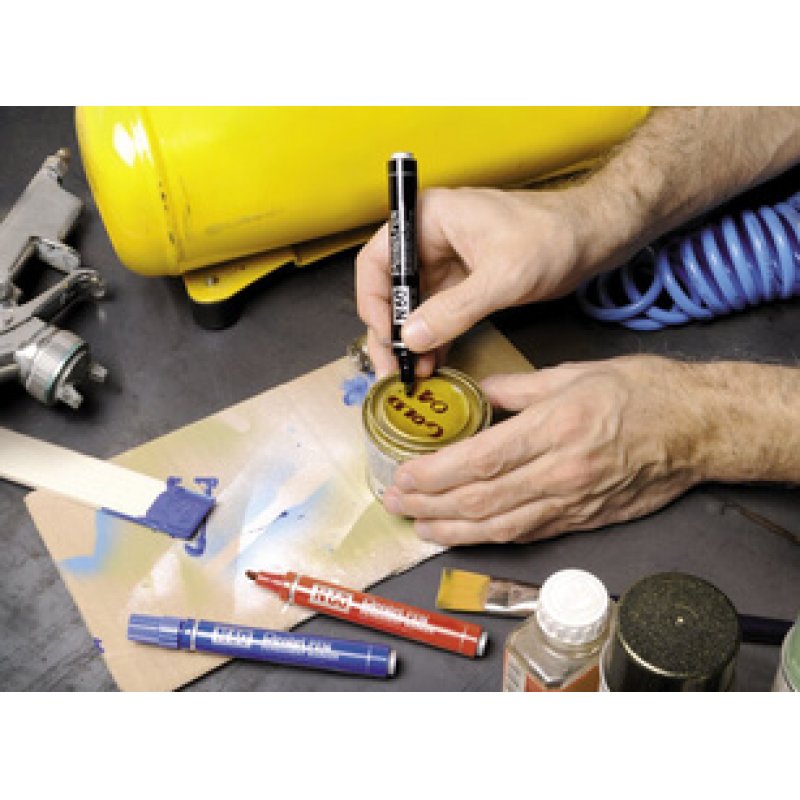 Pentel Marqueur permanent N60, pointe biseautée, étui de 4