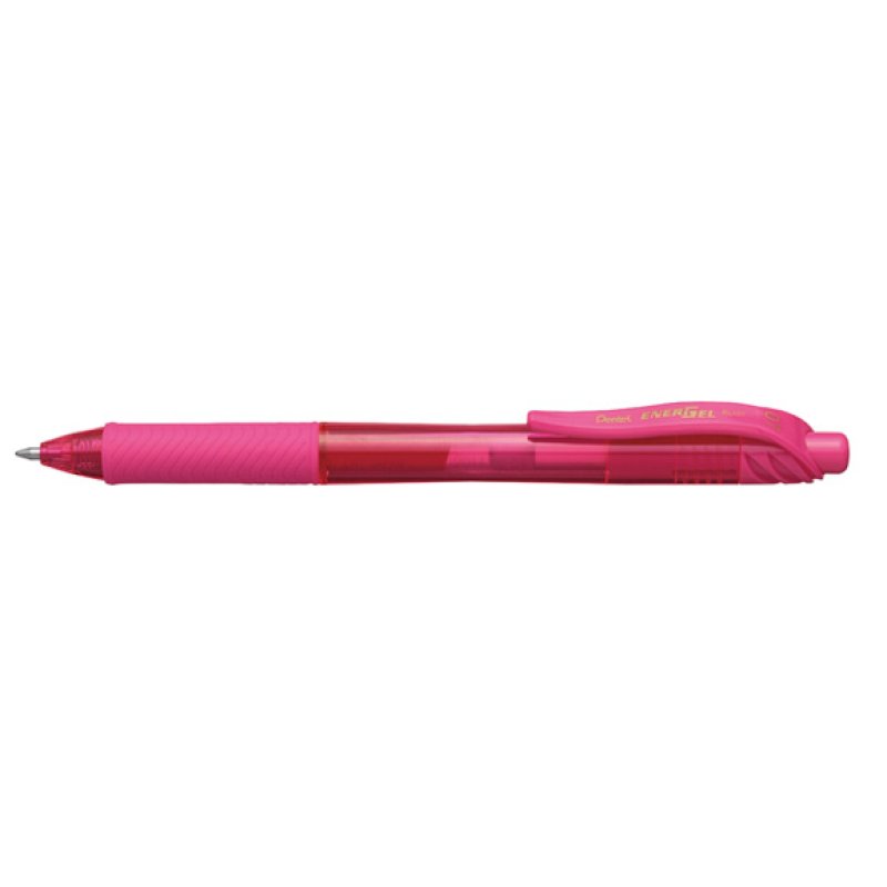 Pentel EnerGel X Stylo à bille retractable avec clip Rose