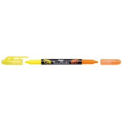 Pentel Surligneur "TWIN CHECKER", 2 pointes, jaune / rose