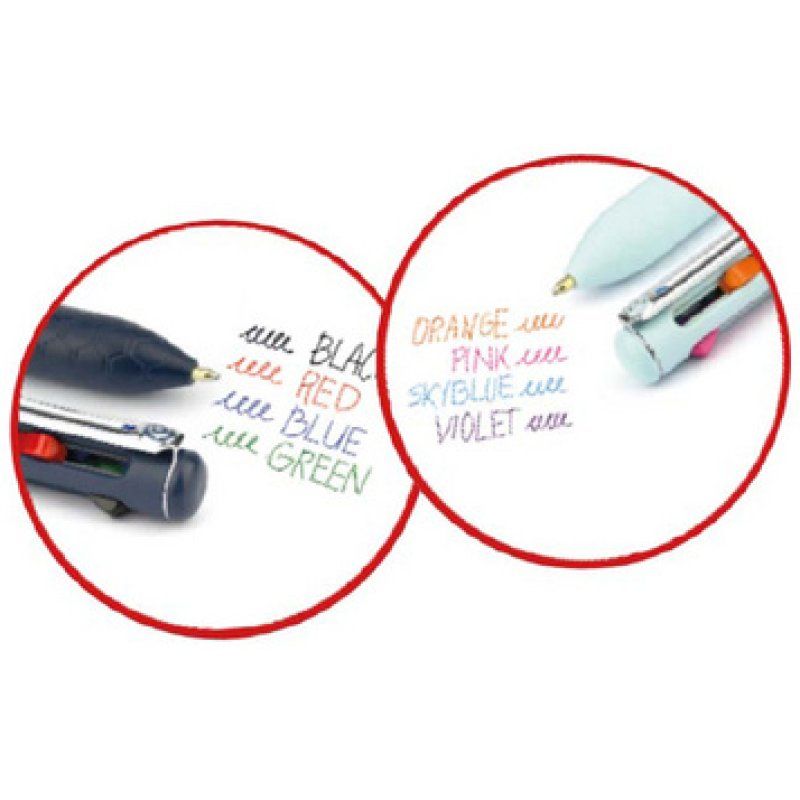 Pentel Stylo à bille rétractable 4 couleurs iZee, bleu foncé