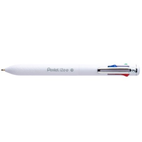 Pentel Stylo à bille rétractable 4 couleurs iZee, blanc