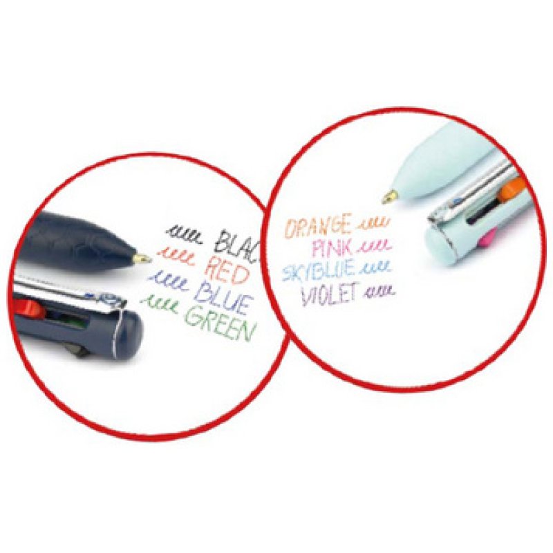 Pentel Stylo à bille rétractable 4 couleurs iZee, blanc