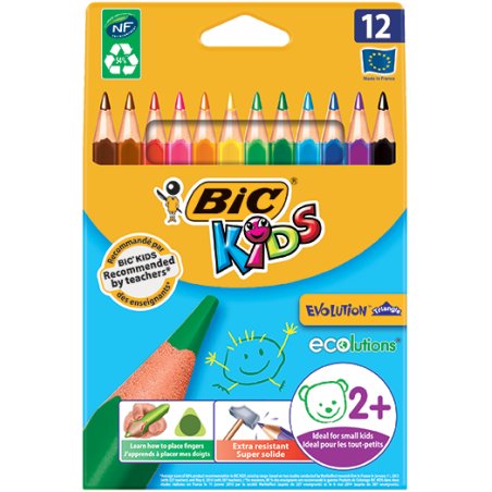 BIC Kids Evolution Triangle Multicolore 12 pièce(s)