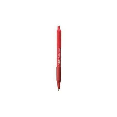 BIC Stylo à bille rétractable Soft Feel Clic grip, rouge