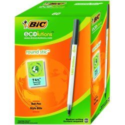 BIC Stylo à bille ECOlutions Round Stic, noir