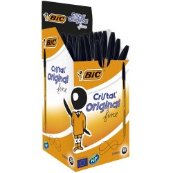 BIC Stylo à bille Cristal Fine, noir