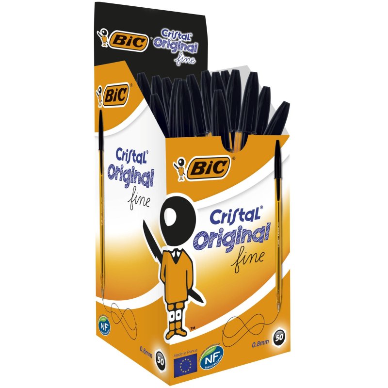 BIC 872731 stylo à bille Noir Fin 50 pièce(s)