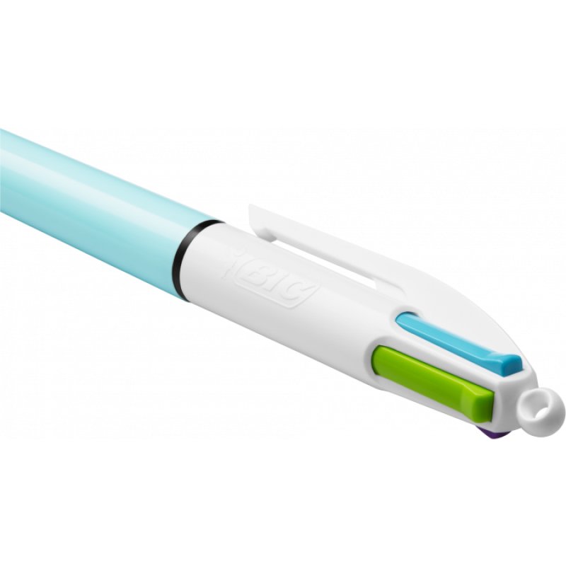 BIC Stylo à bille rétractable 4 Colours Fun, bleu /blanc