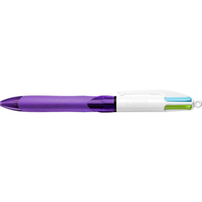 BIC Stylo à bille rétractable 4 Colours Grip Fun