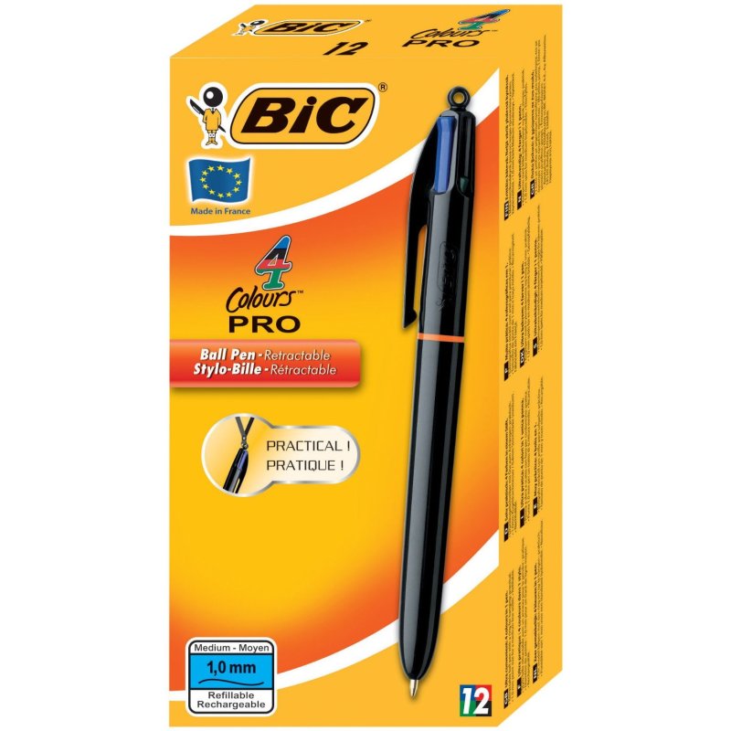 BIC Stylo à bille rétractable 4 Colours PRO