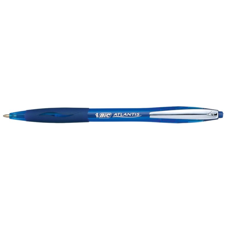 BIC Stylo à bille rétractable Atlantis Soft, bleu