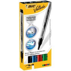 BIC Velleda Liquid Ink Pocket marqueur 4 pièce(s) Pointe ogive Noir, Bleu, Vert, Rouge