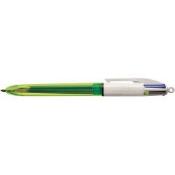 BIC Stylo à bille rétractable 4 Colours Fluo