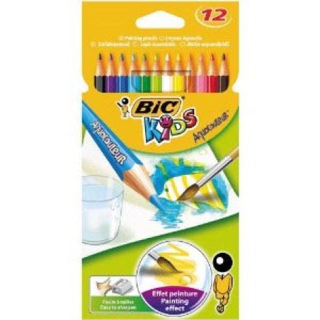 BIC KIDS Crayons de couleur aquarellables Aquacouleur, étui