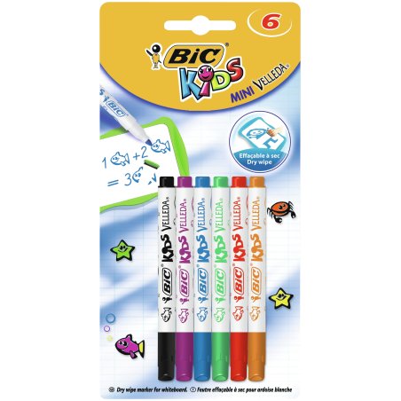 BIC KIDS Marqueur pour tableau blanc Velleda Mini, blister