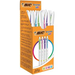 BIC Cristal Up Blue, Green, Pink, Purple Clip-on retractable ballpoint pen Medium 20 pc(s)