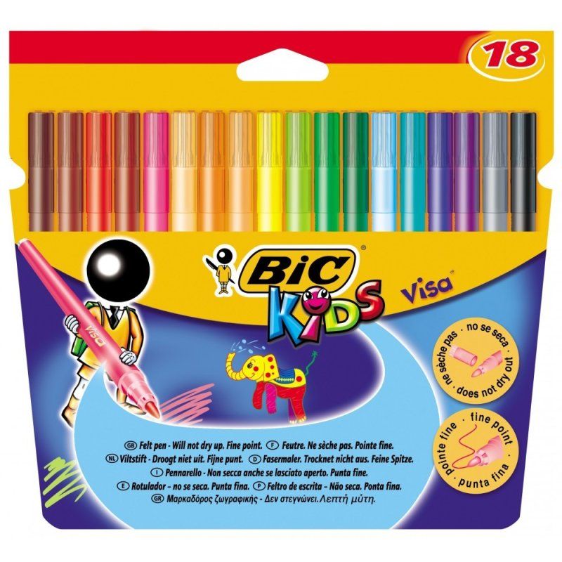 BIC KIDS Feutres "Visacolor XL", 12 pièces, noir