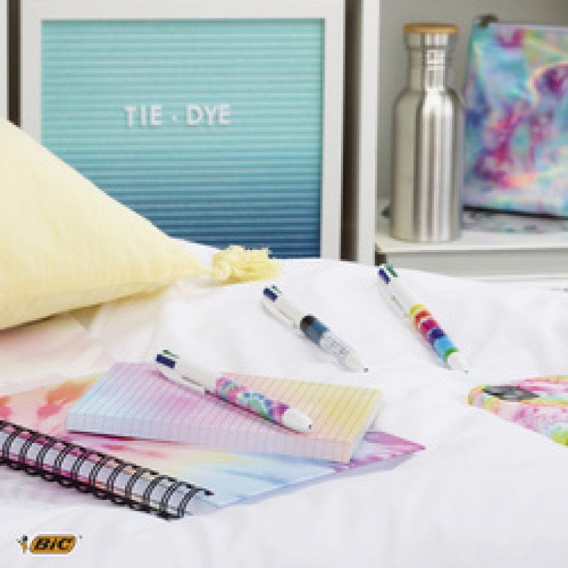 BIC Stylo à bille rétractable 4 Colours Decors, présentoir