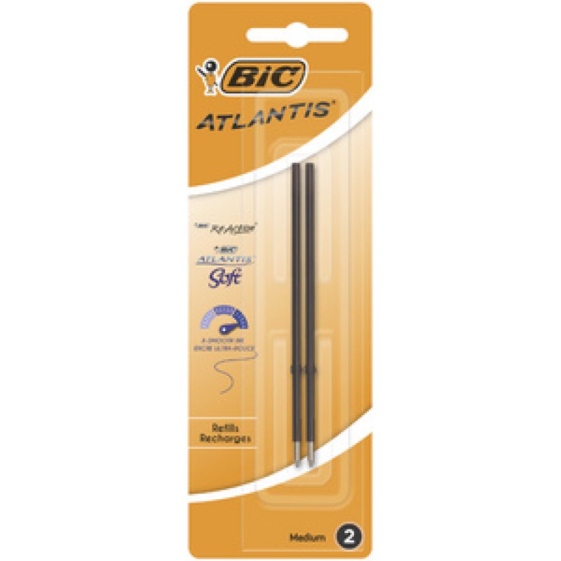BIC Recharge stylo à bille X-Smooth Refill, noir, blister 2