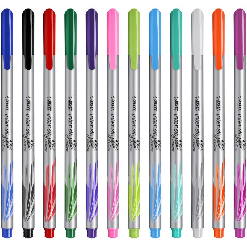 BIC 964893 felt pen Medium Black, Blue, Green, Grey, Light Blue, Light Green, Orange, Pink, Purple, Red 12 pc(s)