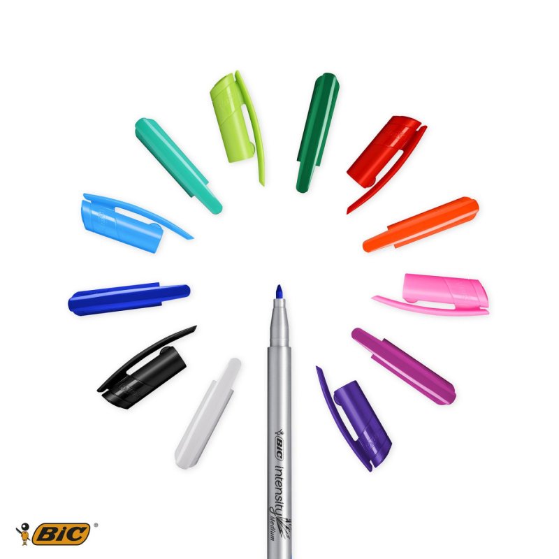 BIC 964893 felt pen Medium Black, Blue, Green, Grey, Light Blue, Light Green, Orange, Pink, Purple, Red 12 pc(s)