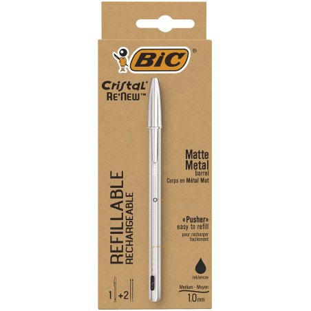 BIC Cristal Renew Noir Stylo à bille 1 pièce(s)