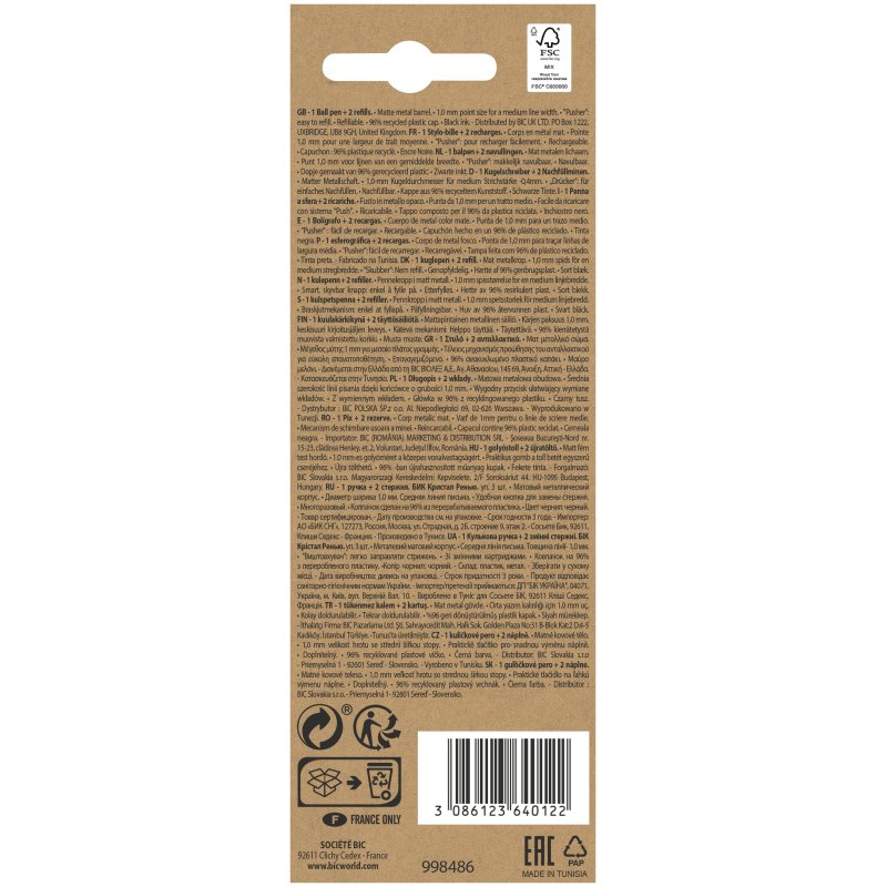 BIC Cristal Renew Black Stick ballpoint pen 1 pc(s)