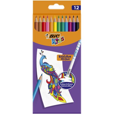 BIC KIDS Crayon de couleur EVOLUTION ILLUSION, gommable