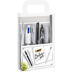 BIC Kit d'écriture "SILVER" avec carnet de notes, 8 pièces