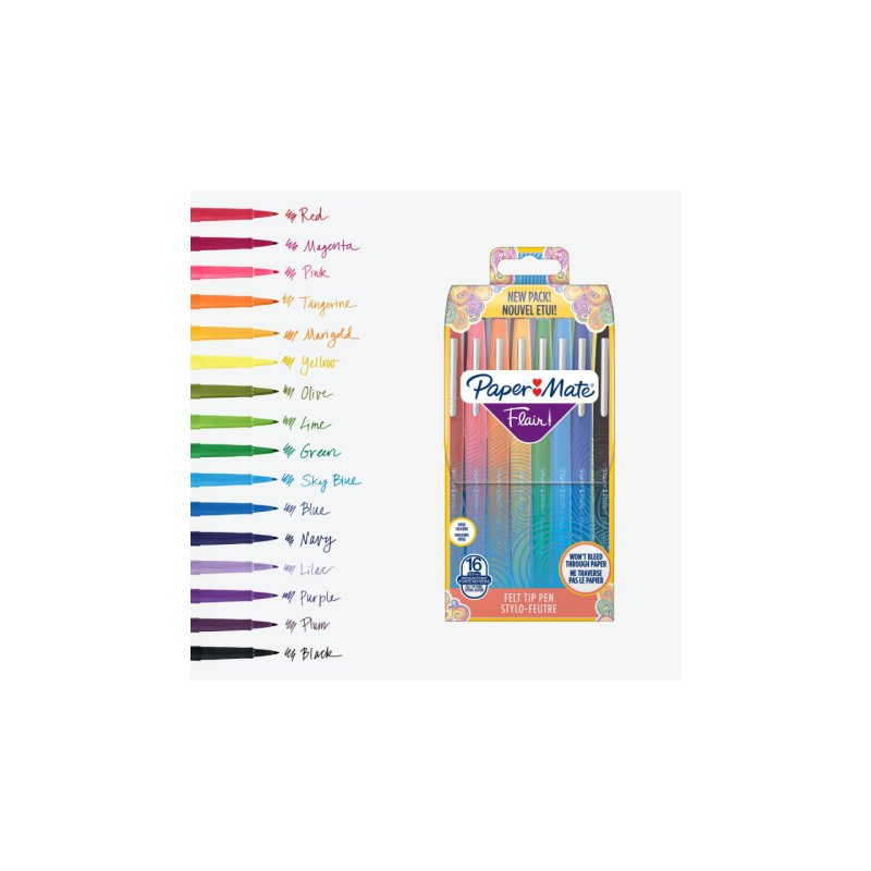 Papermate Flair felt pen Medium Multicolour 16 pc(s)