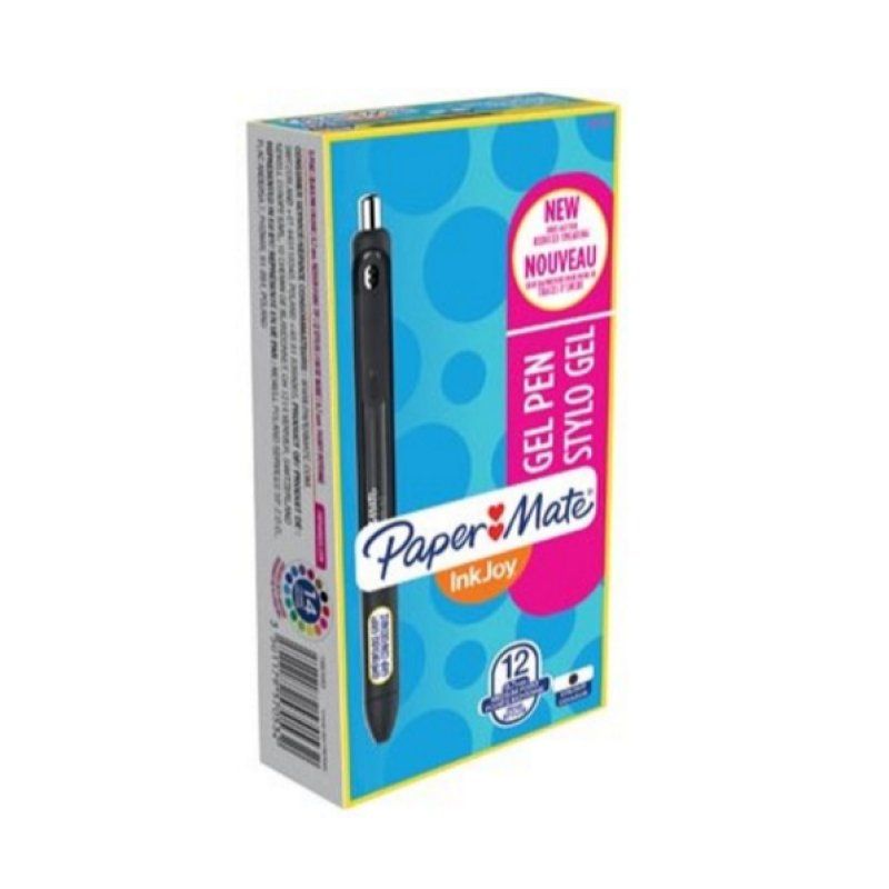 Papermate Inkjoy Gel Stylos rétractables à encre gel Noir 12 pièce(s)