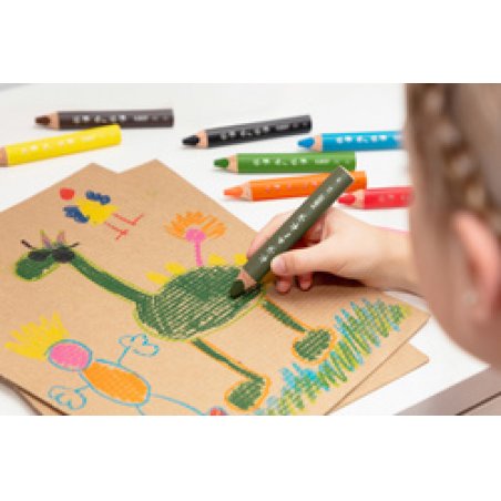 BIC KIDS Crayon de couleur multi-surfaces, étui carton de 6