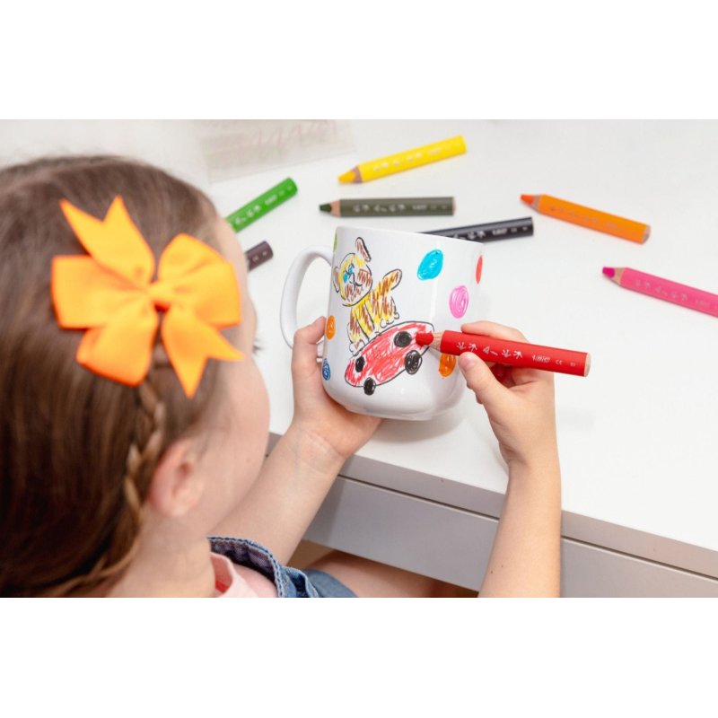 BIC KIDS Crayon de couleur multi-surfaces, étui carton de 10