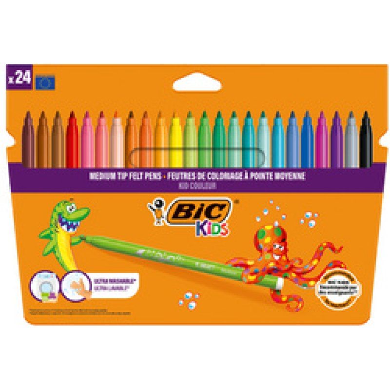 BIC KIDS Feutre Kid Couleur medium, étui en carton de 36