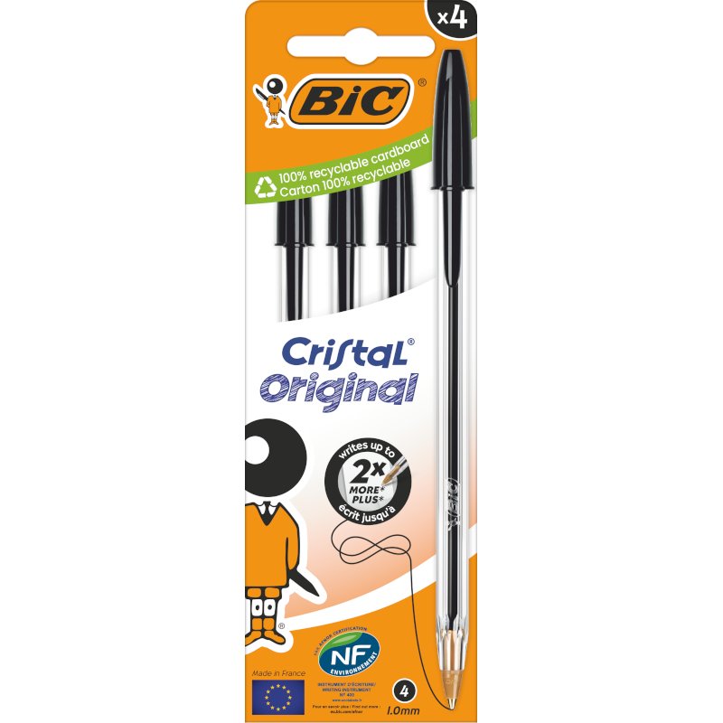 BIC 516335 ballpoint pen Black Stick ballpoint pen Medium 4 pc(s)