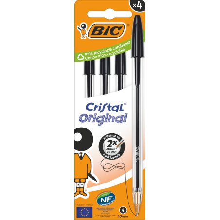 BIC 516335 stylo à bille Noir Moyen 4 pièce(s)