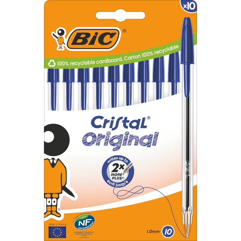 BIC 516352 stylo à bille Bleu Moyen 10 pièce(s)