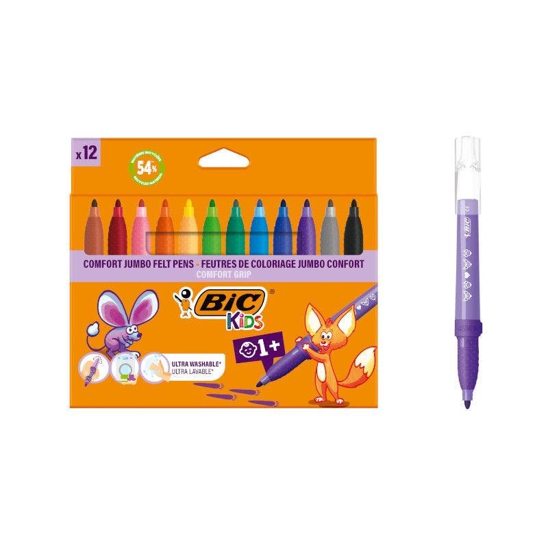 BIC KIDS Feutre Comfort Jumbo, étui en carton de 12