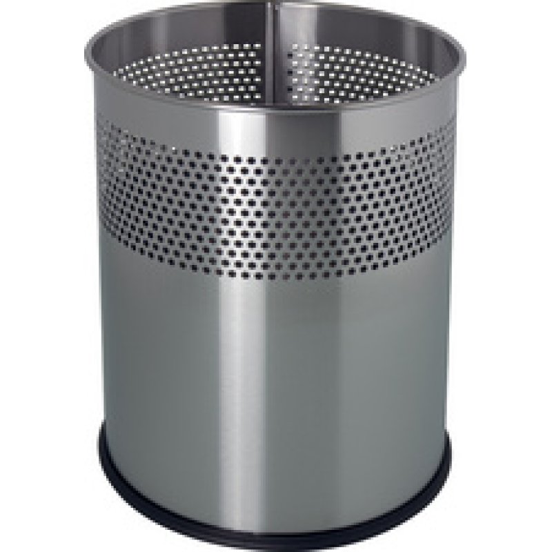 helit Corbeille à papier en acier "the dot", 15 L, argent