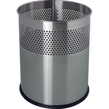 helit Corbeille à papier en acier "the dot", 15 L, argent
