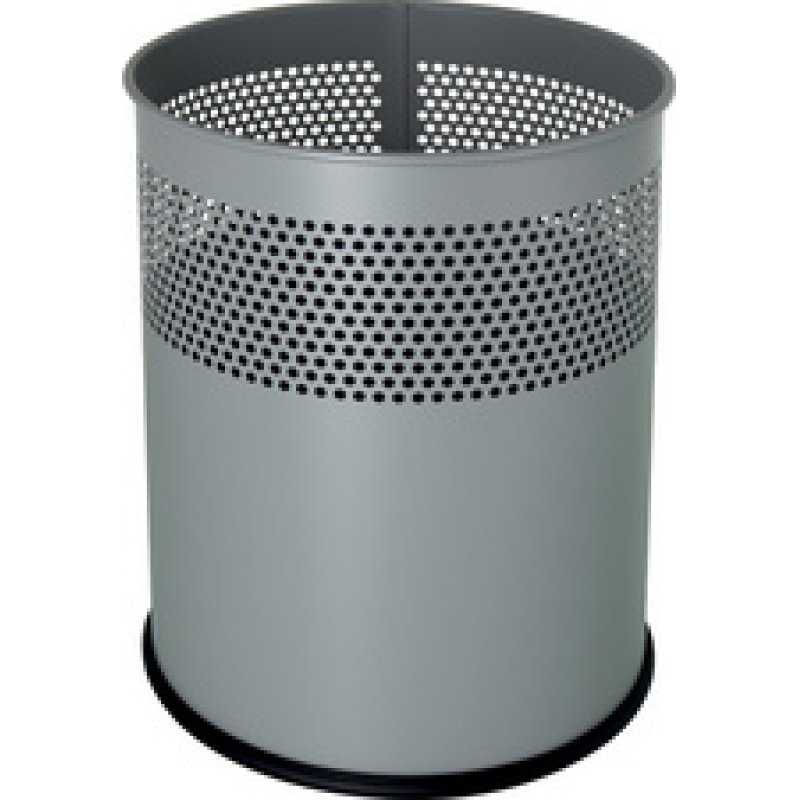 helit Corbeille à papier en acier "the dot", 15 L, argent